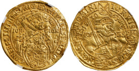 GERMANY. Saxony. 2 Ducats, 1630. Dresden Mint. Johann Georg I. NGC AU-58.
Fr-2701; KM-421; Whiting-112. Weight: 6.86 gms. Commemorating the 100th ann...