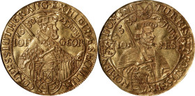 GERMANY. Saxony. Ducat, 1630. Dresden Mint. Johann Georg I. PCGS MS-63.
Fr-2702; KM-420; Whiting-113. Commemorating the 100th anniversary of the Augs...