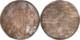 GERMANY. Saxony. Taler, 1619. Dresden Mint. Johann Georg I. NGC AU-58.
Dav-7597; KM-119. Vicariat issue. A type that is RARELY encountered in grades ...
