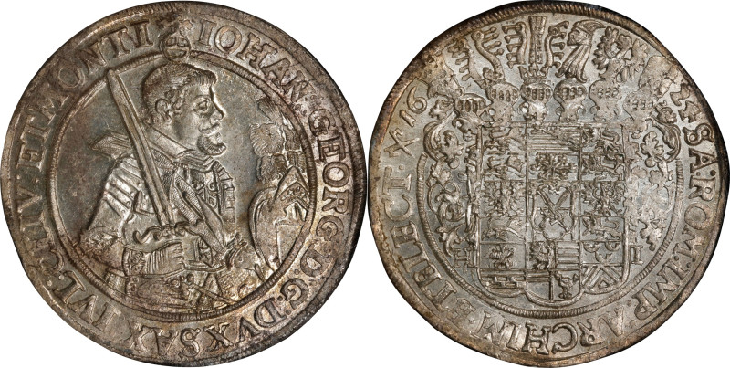 GERMANY. Saxony. Taler, 1624-HI. Dresden Mint. Johann Georg I. NGC MS-63.
Dav-7...