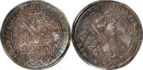GERMANY. Saxony. Taler, 1630. Dresden Mint. Johann Georg I. PCGS AU-58.
Dav-7605; KM-411; Whiting-110. Commemorating the 100th anniversary of the Aug...