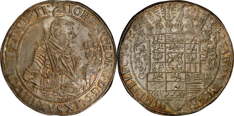 GERMANY. Saxony. Taler, 1642-CR. Dresden Mint. Johann Georg I. NGC MS-62.
Dav-7...