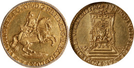 GERMANY. Saxony. Ducat, 1742/1. Dresden Mint. Friedrich August II (August III of Poland). ICG AU-58.
Fr-2865; KM-908; Kop-11541. Vicariat issue; over...