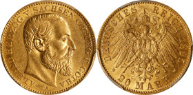 GERMANY. Saxe-Coburg-Gotha. 20 Mark, 1895-A. Berlin Mint. Alfred. PCGS MS-61.
Fr-3853; KM-163; J-272. Mintage: 10,000. A SCARCE and seldom encountere...