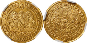 GERMANY. Silesia: Liegnitz-Brieg. Ducat, 1656. Brieg Mint. Georg, Ludwig & Christian. NGC MS-62.
Fr-3200; KM-401. Seemingly a bit conservatively grad...