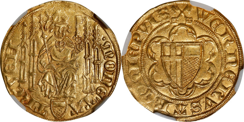 GERMANY. Trier. Goldgulden, ND (1388-1418). Trier Mint. Werner III von Falkenste...