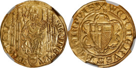 GERMANY. Trier. Goldgulden, ND (1388-1418). Trier Mint. Werner III von Falkenstein. NGC MS-63.
Fr-3432. Obverse: Werner, holding crozier and key, sea...