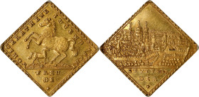 GERMANY. Wurttemberg. Stuttgart. Ducat Klippe, ND (mid-18th Century). Stuttgart Mint. NGC MS-62.
Wurster-1860; Hermann-855. Weight: 3.5 gms. A fairly...