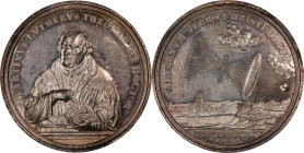 GERMANY. Medallic Issues. Saxony. 200th Anniversary of the Protestant Reformation Silver Medal, 1717. NGC AU-58.
Whiting-256. Obverse: Half-length po...