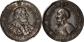 GERMANY. Medallic Issues. Saxe-Gotha. Martin Luther & Katharina von Boras Silver Medal, 1717 (in chronogram). NGC VF-35.
Brozatus-869; Whiting-173; M...