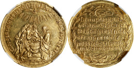 GERMANY. Medallic Issues. Nuremberg. Gold Medal of 2 Ducats Weight, ND (ca. early-mid 18th Century). NGC MS-61.
Erlanger-2446; GPH-4383. Diameter: 28...