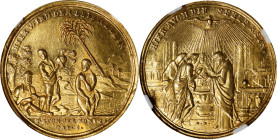 GERMANY. Medallic Issues. Nuremberg. Gold Medal of 2 Ducats Weight, ND (ca. early-mid 18th Century). NGC MS-62.
Erlanger-Unlisted; GPH-Unlisted; cf. ...