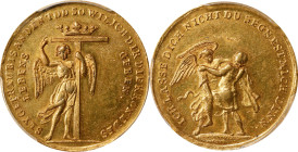 GERMANY. Medallic Issues. Nuremberg. Gold Medal of 2 Ducats Weight, ND (ca. 1750). PCGS AU-55.
GPH-Unlisted; cf. Kuenker-155, 3989 (for Ducat weight)...