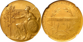 GERMANY. Medallic Issues. Bavaria. Munich Art Cooperative Gold Medal, 1905. NGC MS-64.
Hauser-717; Gebhardt-232; Wittelsbach-3056. Weight: 37.97 gms....