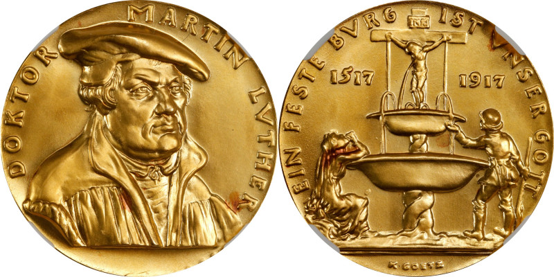 GERMANY. Medallic Issues. Empire. Martin Luther Gold Medal, 1917. Munich Mint. N...