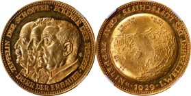 GERMANY. Medallic Issues. Weimar Republic. LZ-127 World Tour/Zeppelin, Durr & Eckener Gold Medal, 1929. Berlin Mint. NGC PROOF-62 Cameo.
Hans Kaiser-...
