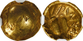 CELTIC. Central European Celts. Vindelici. AV 1/4 Stater (2.25 gms), ca. 2nd-1st Century B.C. PCGS Ch VF, Strike: 4/5 Surface: 2/5. Marks.
Forrer-367...