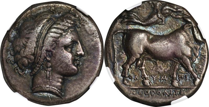 ITALY. Campania. Neapolis. AR Didrachm (Nomos), ca. 320-300 B.C. NGC VF.
HGC-1,...