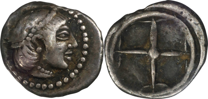 SICILY. Syracuse. Deinomenid Tyranny, 485-466 B.C. AR Obol or Litra, struck unde...