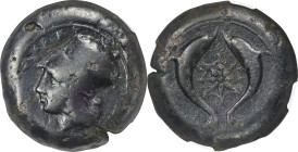 SICILY. Syracuse. Dionysios I, 406-367 B.C. AE Drachm. NGC F. Edge Marks, Scratches.
HGC-2, 1436; SNG Cop-720. Obverse: Head of Athena left, wearing ...