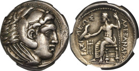 MACEDON. Kingdom of Macedon. Alexander III (the Great), 336-323 B.C. AR Tetradrachm (17.07 gms), Amphipolis Mint, ca. 322-320 B.C. NGC Ch VF, Strike: ...