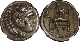 MACEDON. Kingdom of Macedon. Alexander III (the Great), 336-323 B.C. AR Drachm, Sardes Mint, ca. 324/3 B.C. NGC Ch EF★.
Pr-2571; SNG Lockett-1485 (th...