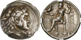 MACEDON. Kingdom of Macedon. Alexander III (the Great), 336-323 B.C. AR Tetradrachm (17.20 gms), Tyre Mint, dated RY 32 of 'Ozmilk (318/7 B.C.). NGC V...