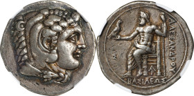 MACEDON. Kingdom of Macedon. Alexander III (the Great), 336-323 B.C. AR Tetradrachm (17.13 gms), Arados Mint, ca. 324/3-320 B.C. NGC Ch VF, Strike: 5/...