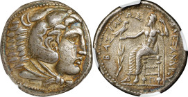 MACEDON. Kingdom of Macedon. Philip III, 323-317 B.C. AR Tetradrachm (16.61 gms), Amphipolis Mint, Struck under Polyperchon, circa 318-317 B.C. NGC EF...