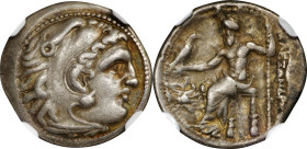 MACEDON. Kingdom of Macedon. Philip III, 323-317 B.C. AR Drachm, Magnesia pros Maiandros Mint, ca. 322-319 B.C. NGC Ch VF.
Pr-1937. In the name and t...
