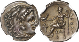 MACEDON. Kingdom of Macedon. Philip III, 323-317 B.C. AR Drachm, Sardes Mint, ca. 322-319/8 B.C. NGC Ch EF.
Pr-2638. In the name and types of Alexand...