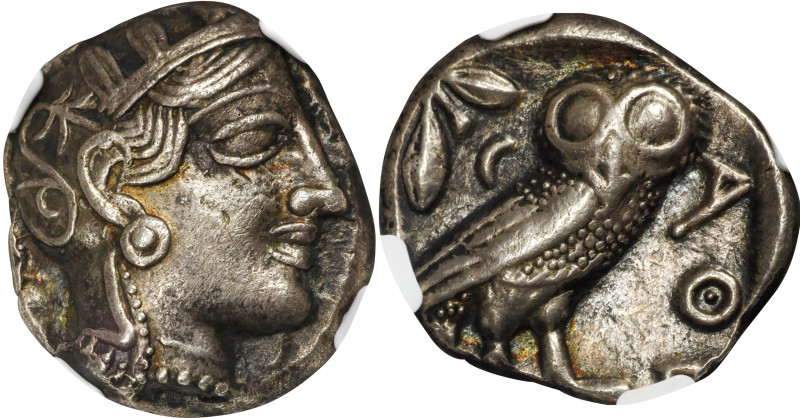 ATTICA. Athens. AR Tetradrachm (17.05 gms), ca. 454-404 B.C. NGC EF, Strike: 5/5...