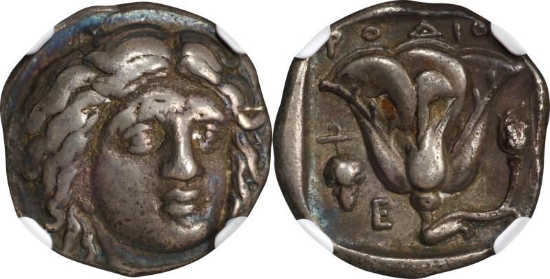 CARIA. Islands off Caria. Rhodes. AR Didrachm (6.84 gms), ca. 340-320 B.C. PCGS ...