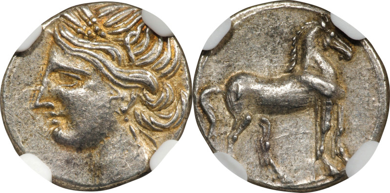 ZEUGITANA. Carthage. Second Punic War. AR 1/4 Shekel, Italian Mint, ca. 216-211 ...