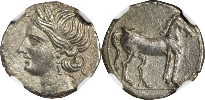 ZEUGITANA. Carthage. Second Punic War. AR 1/4 Shekel, Italian Mint, ca. 216-211 ...