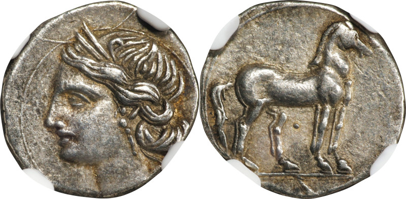 ZEUGITANA. Carthage. Second Punic War. AR 1/4 Shekel, Italian Mint, ca. 216-211 ...