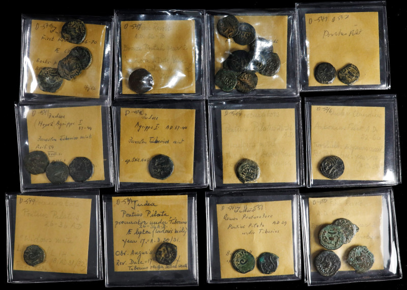 MIXED LOTS. Judaea. Group of Bronze Issues (30 Pieces), ca. 1st Century C.E. Ave...