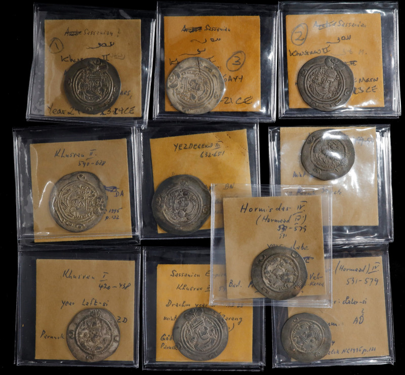 MIXED LOTS. Sassanian Empire. Group of Drachms (10 Pieces). Average Grade: EXTRE...