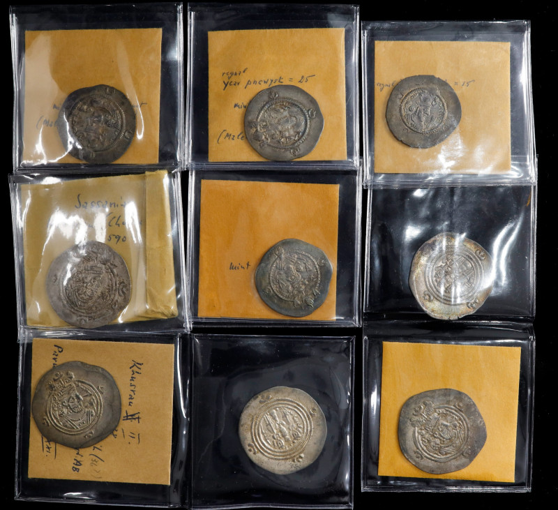 MIXED LOTS. Sassanian Empire. Nonet of Drachms (9 Pieces). Average Grade: EXTREM...