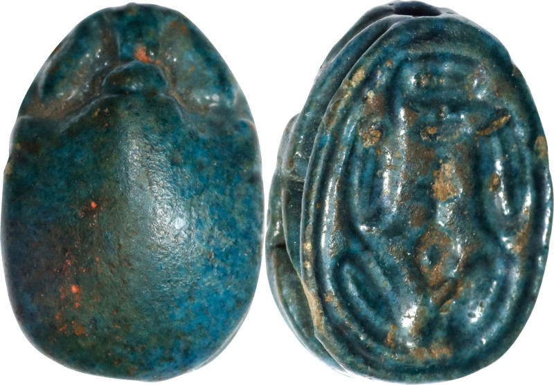 Egyptian Steatite Scarab. Middle Kingdom - Second Intermediate Period, 13th-16th...