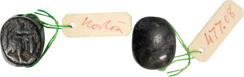 Syro-Palestinian Steatite Scaraboid. ca. 8th-7th Century B.C. 2.11 gms. VERY FIN...