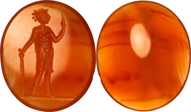 Neo-classical Orange Red Carnelian Intaglio. ca. 16-18th Century A.D. 2.00 gms. ...