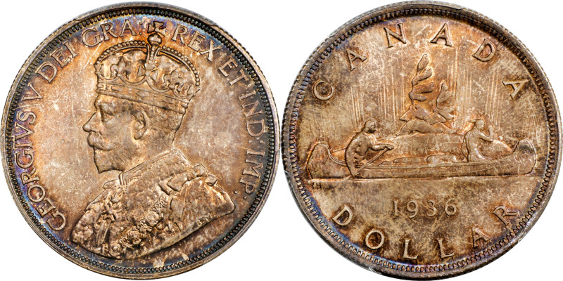 CANADA. Dollar, 1936. Ottawa Mint. George V. PCGS MS-65.
KM-31. A most attracti...