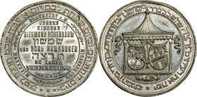 GERMANY. Frankfurt. Marriage of Siegmund Rosenbaum and Dora Hamburger Pewter Medal, ND (1898). EXTREMELY FINE. Scratch.
J&F-2342. Weight: 18.46. Obve...