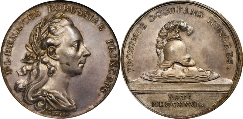 GERMANY. Prussia. 50th Birthday of Prince Friedrich Heinrich Ludwig Silver Medal...