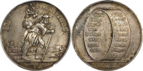 GERMANY. Saxe-Gotha. "Corn Jew" Anti-Semitic Silver Medal, 1694. PCGS Genuine--Tooled, VF Details.
Kirschner-18; Brettauer-1900; F&S-4149. By C. Werm...
