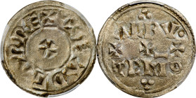 GREAT BRITAIN. Penny, ND (ca. 959-72/3). Uncertain Mint in the Northeast; Albutc, moneyer. Eadgar. PCGS EF-45.
S-1129; N-741. Obverse: Short cross pa...