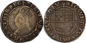 GREAT BRITAIN. Shilling, ND (1583-85). London Mint; mm: A. Elizabeth I. PCGS VF-30.
S-2577; N-2014. Obverse: Crowned and mantled bust left; Reverse: ...