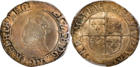 GREAT BRITAIN. Shilling, ND (1592-95). London Mint; mm: key. Elizabeth I. PCGS Genuine--Cleaned, VF Details.
S-2577; N-2014. Obverse: Crowned and man...
