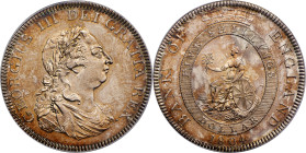 GREAT BRITAIN. Bank Dollar (5 Shillings), 1804. Birmingham (Soho) Mint. George III. PCGS MS-62.
S-3768; KM-Tn1; ESC-1925 (prev. ESC-144). Quite magni...